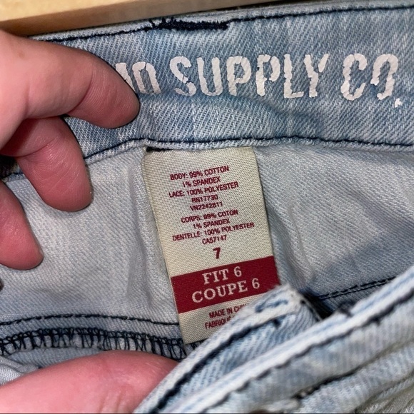 Mossimo distressed denim shorts with crochet accent - Picture 6 of 6